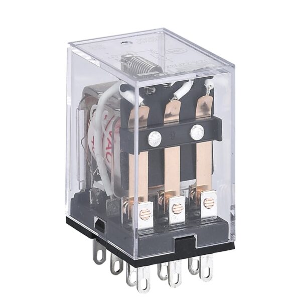 RELE DE POTENCIA, 14 PINES 220VAC/24VDC 4NA/NC CON LED